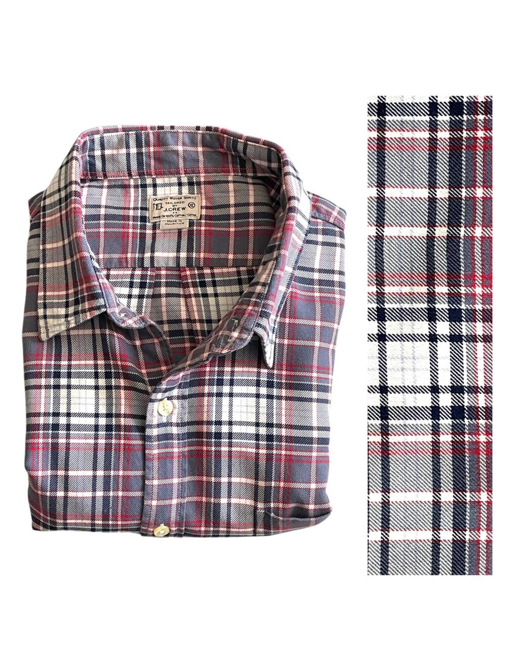J.Crew Men's XL Plaid Button Down Shirt Long Sleeve Classic Casual Cotton CLEAN!